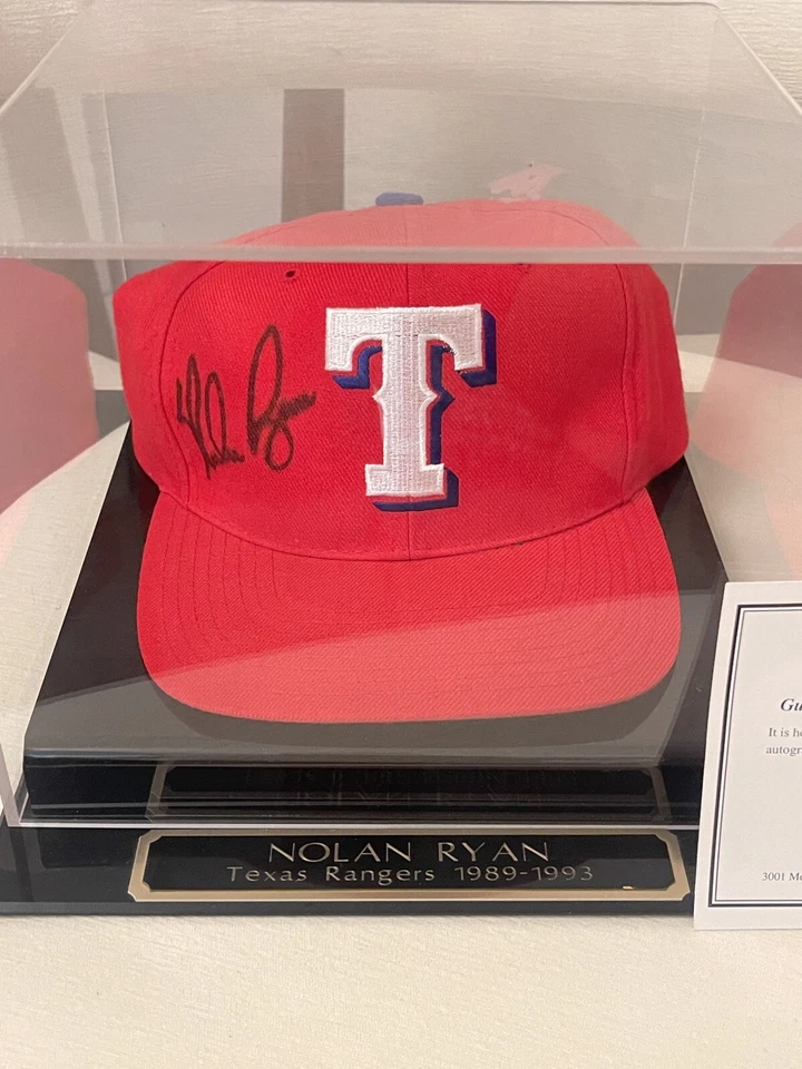 GORRA DE BÉISBOL FIRMADA POR NOLAN RYAN TEXAS RANGERS 1989-1993 Foto 3 de 4