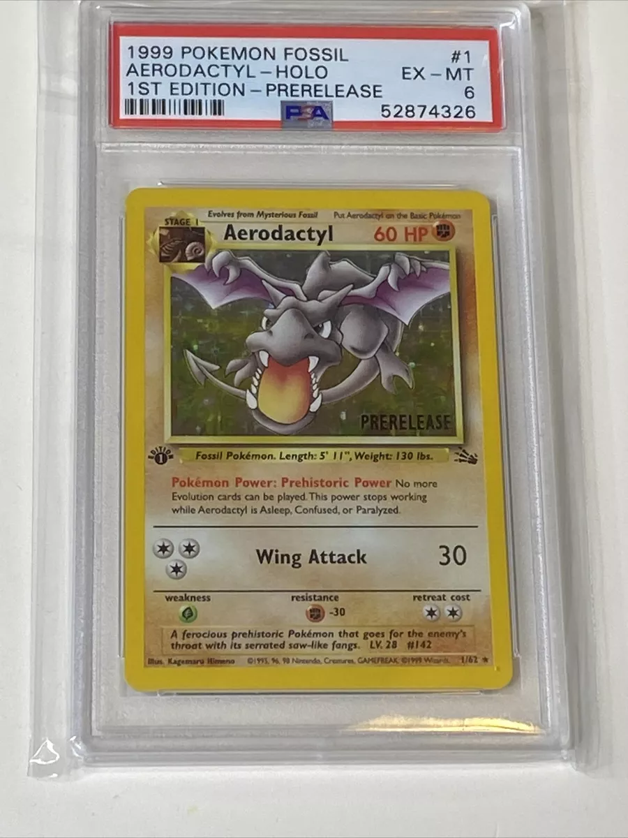 1999 Fossil #1 Aerodactyl - Holo (PSA 6 EX-MT)