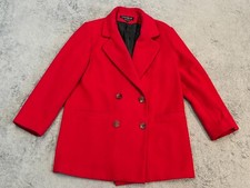Donnybrook Pea Coat Womens 12 Red Wool Peacoat Button Up Jacket