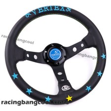 Vertex 13 Blue Embroidery Deep Dish Racing Car Drift Rally Steering Wheel Vertex 13 Blue Embroidery Deep Dish Racing Car Drift Rally Steering Wheel