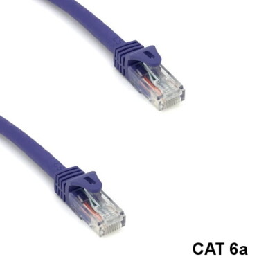 Kentek Purple 6'' Cat6A UTP Ethernet Cable 24AWG RJ45 T-568B Patch Panel Router