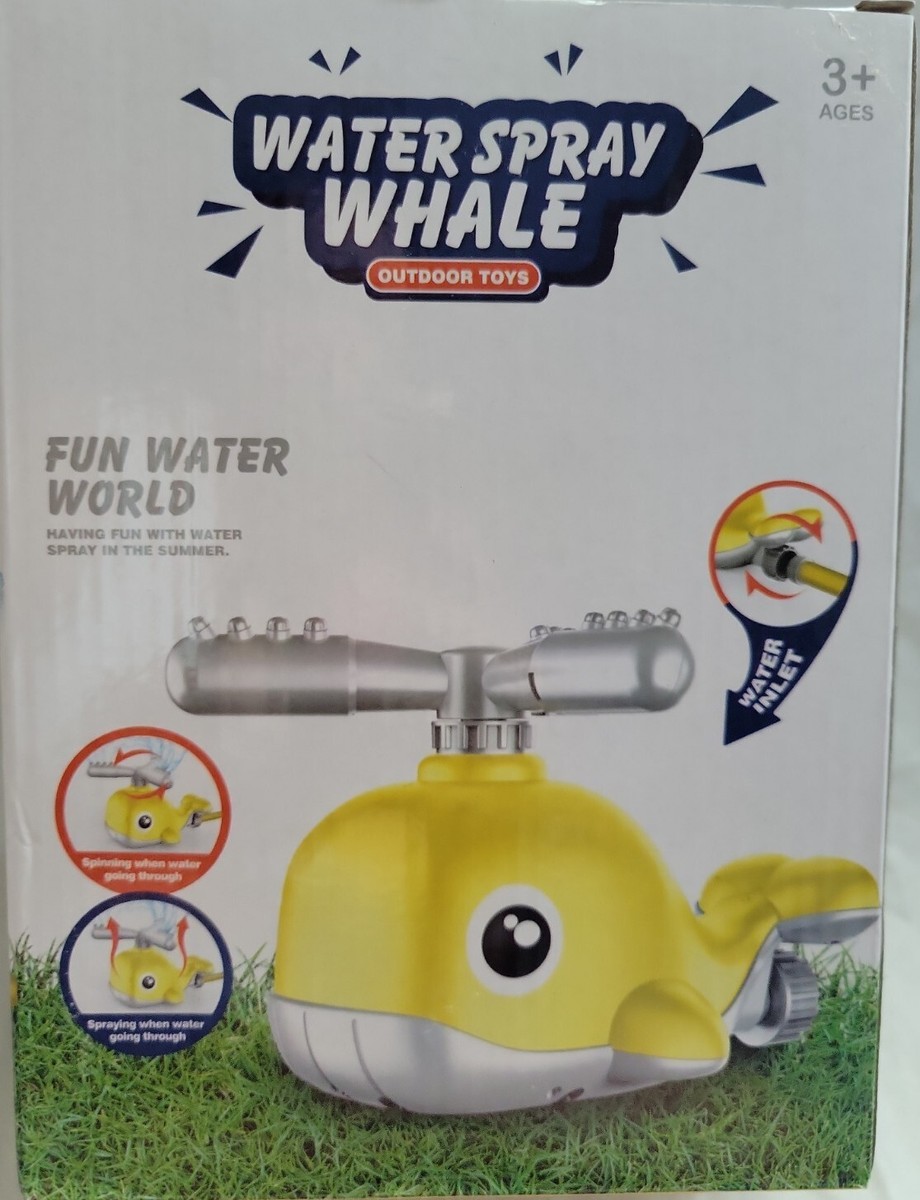 Spinning Whale Sprinkler Kids Spray Water Toy for Backyard Lawn