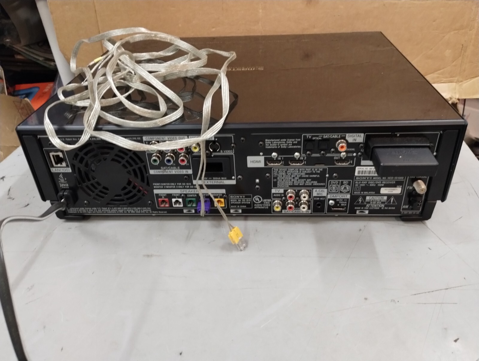 SONY SMASTER DIGITAL AMPLIFIER HCDIS1000 WITH SUBWOOFER CABLE NO REMOTE eBay