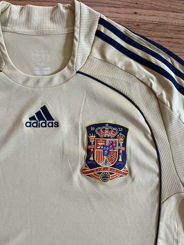 Camiseta de fútbol visitante España 2008 amarilla Adidas talla XL - Imagen 2 de 7