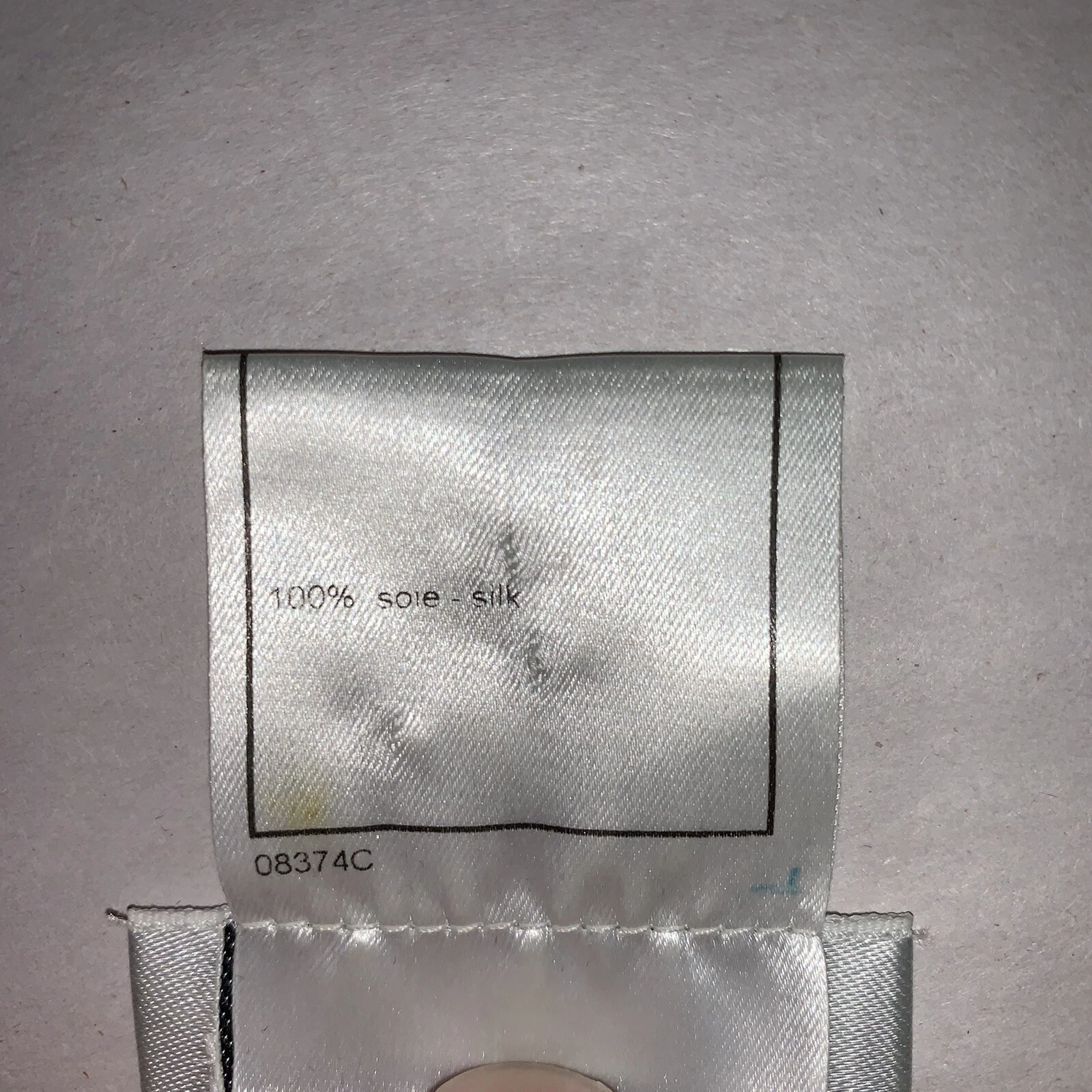 CAMICIA VINTAGE autentica CHANEL taglia 44 beige seta senza maniche conchiglia