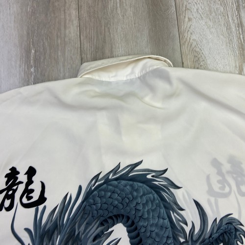 Vintage MOON Shirt Mens XL White Blue Tiger Dragon Asiancore Art Fantasy 90s Y2K - Picture 12 of 13