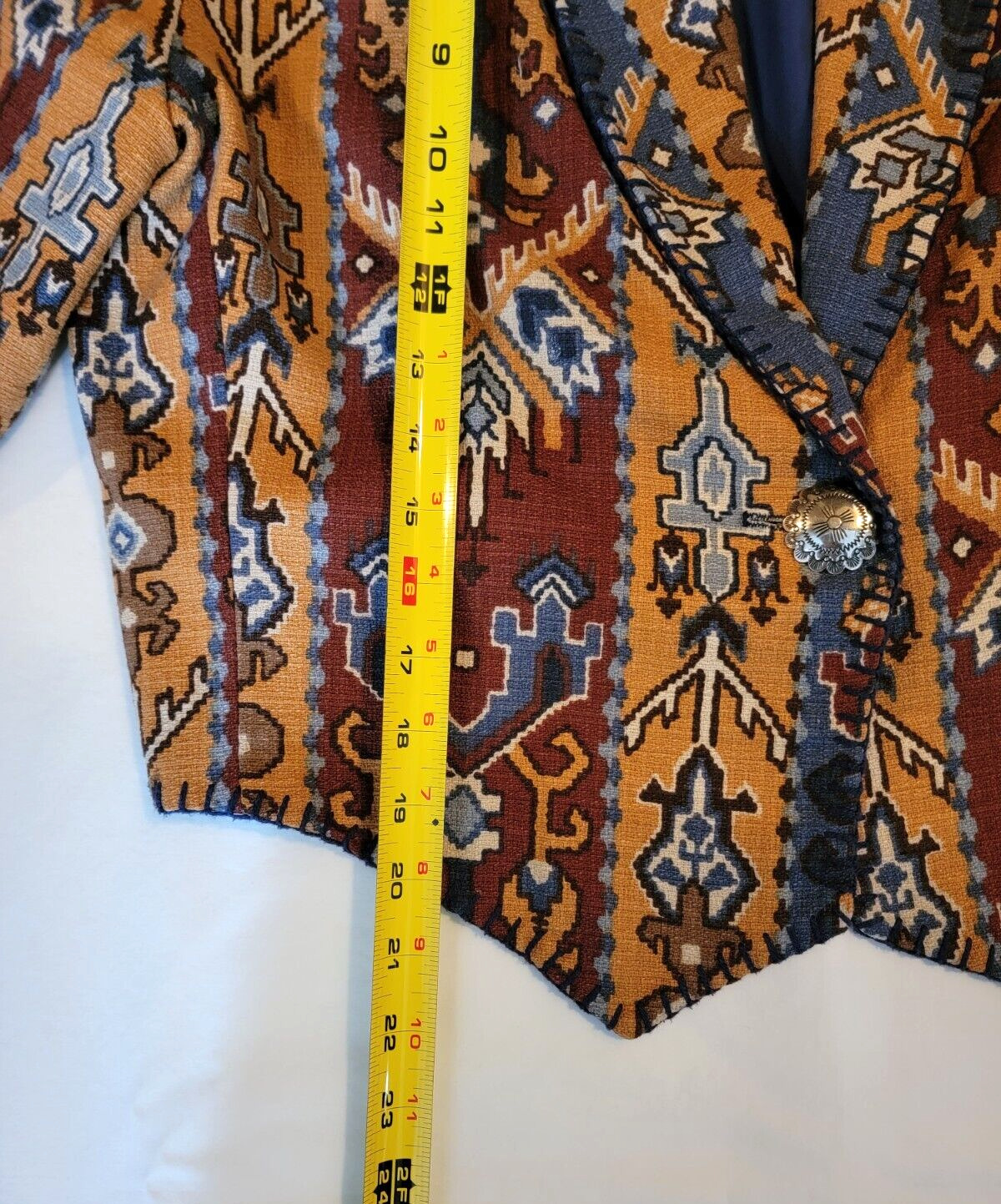 Rhonda Stark Southwestern Cropped Blazer Jacket M… - image 13