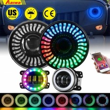 7 Rgb Led Headlights Chasing Drl Fog Lights Combo Kit For Wrangler Jk Jku 7 Rgb Led Headlights Chasing Drl Fog Lights Combo Kit For Wrangler Jk Jku