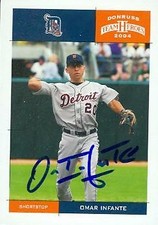 Omar Infante autographed Baseball Card (Tigers) 2004 Donruss Team Heroes #143