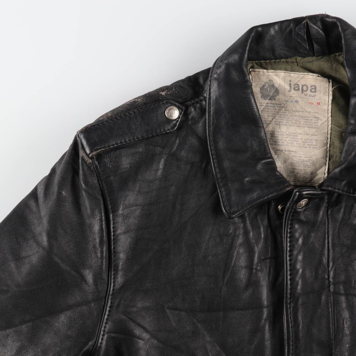 IGOL 80's vintage Flight Jacket A-2 フランス 70s~80'S JAPA LE CUIR A-2 type leather flight jacket made in