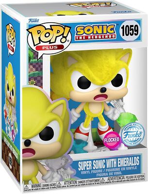 Sonic the Hedgehog - Super Sonic with Emeralds - #1059 - Flocked Special Edition