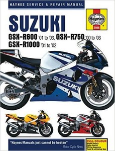 Haynes Workshop Manual Suzuki GSX-R 600 750 1000 2000-2003 Service
