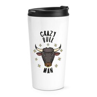 VerrüCkte Bull Mann Stars Reise Becher Tasse Lustig Tiere Thermo Becher Scherz