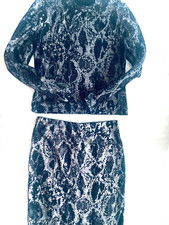 top and midi skirt in snake print outfit blouse&skirt set/ warm glamour smart