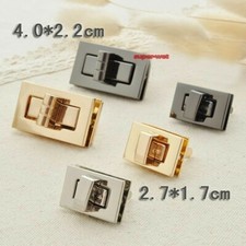 2x Metal Bag Purse Closure Turn Twist Lock Clasp Fastener DIY Gold/Silver Decor