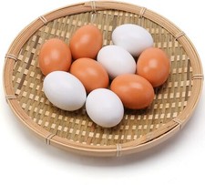 SallyFashion Wooden Fake Eggs ,9 Pieces 2 Colors Easter Egg Wood Eggs...