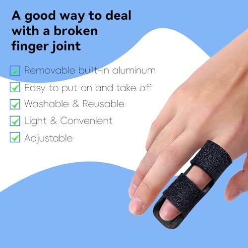Finger Splint, Universal Trigger Finger Brace for Broken/Arthritis Pain Black - Picture 8 of 8