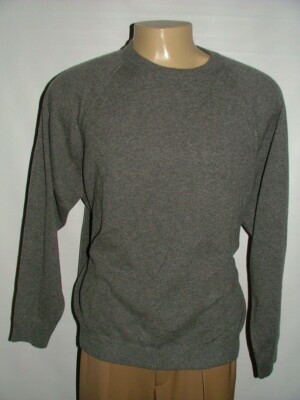 MENS KIRKLAND SIGNATURE CREWNECK SWEATER SIZE XXL 100% CASHMERE GRAY SOLID #260 | eBay