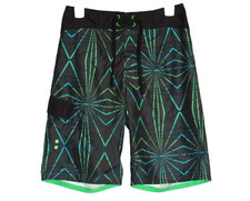 Mossimo Board Shorts Mens 28 Summer Bottoms Black Green and Teal Cargo Small S