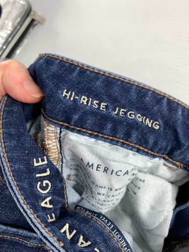 American Eagle 2 Long Hi Rise Jegging 360 Next Level Stretch Distressed Denim - Picture 8 of 10