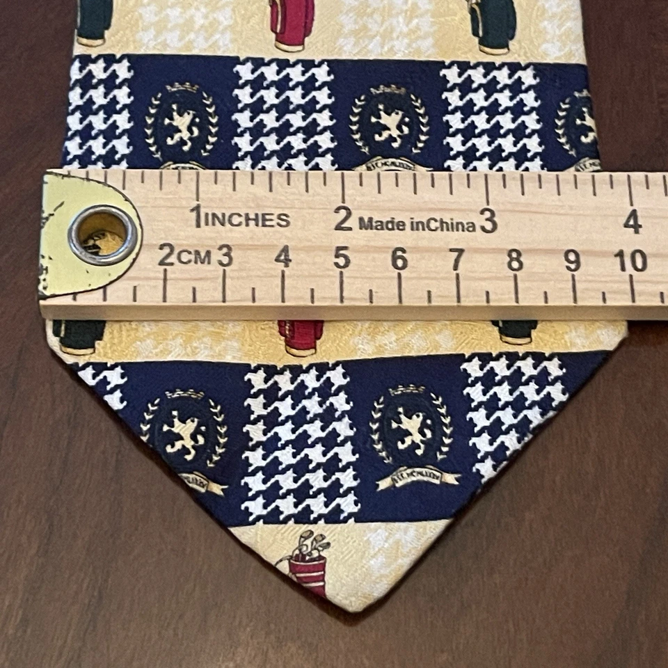 Vintage Tommy Hilfiger 100% Seda Pata de Gallo Hecho en EE. UU. Club de Golf Estampado Logo Foto 4 de 4