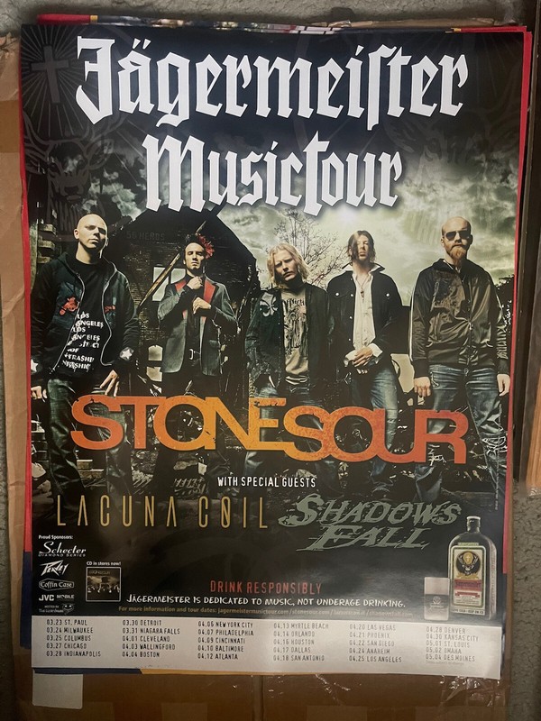 Jagermeister Musictour Poster Stonesour Laguna Coil Shadows Fall