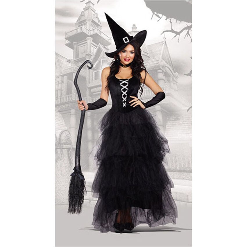 Halloween Witch Costumes Women Fantasy Black Witch Dress UP Party Dress | eBay Halloween Witch Costumes Women Fantasy Black Witch Dress UP Party Dress | eBay