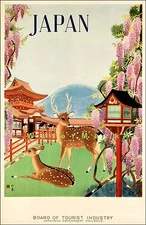 Japan 1930 Japanese Railways Vintage Poster Print Europe Art Tourism Travel