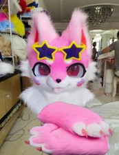 Fursuit Husky Fox Mascot head  PAWS Halloween Party Fur Cosplay 16 