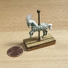 Vintage Artisan Dollhouse Miniature Carousel Horse KEITH BRIAN STAULCUP 1970s