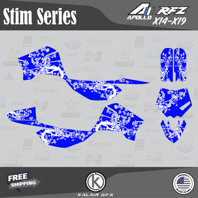 Graphics Kit for Apollo RFZ X4 X5 X6, X14 to X19 All years Stim - BLUE