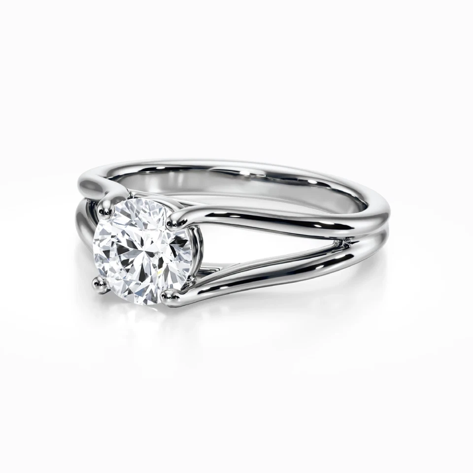 Engagement Diamond Ring IGI Certified Lab Created 14K White Gold 1 Ct Round Cut - Image 3 of 4