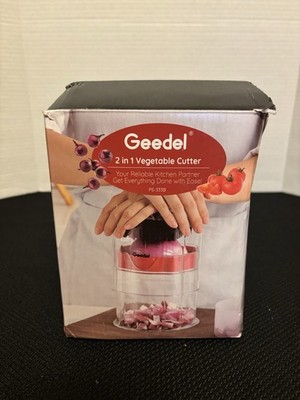 Geedel 2 In 1  Vegetable Cutter Chopper W/ Two Blades Manual Tool