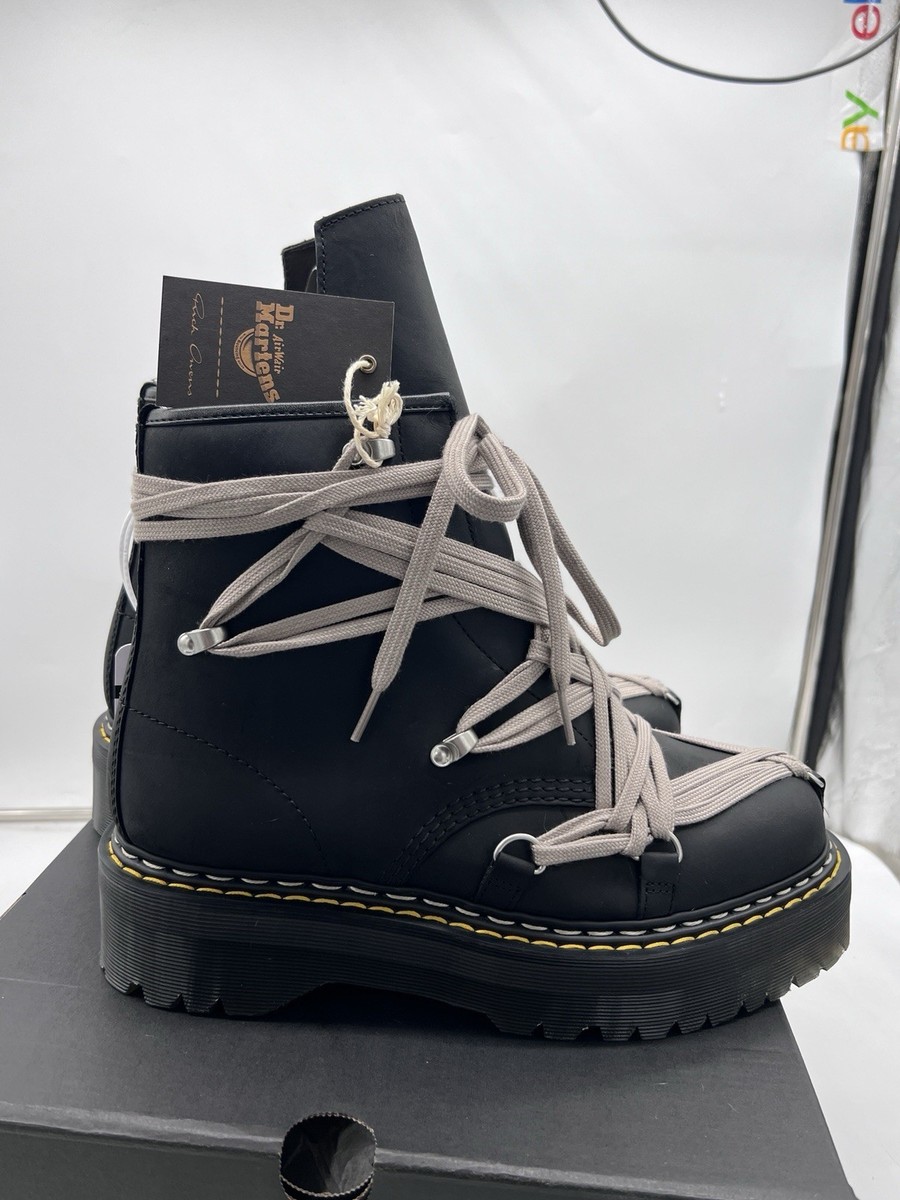Rick Owens Dr Martens DRKSHDW 1460 Quad Sole Megalace Boot Black 6