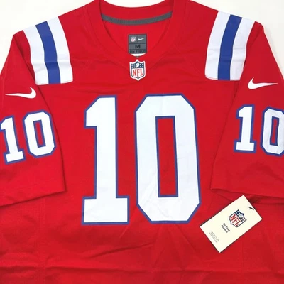 Nike New England Patriots Mac Jones 10 Red Alternate NFL Jersey Mens Medium NEW - Image 1 of 4