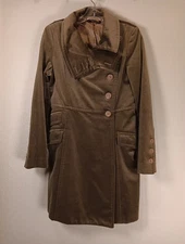 Atos Lombardini Italian Designer Coat -Brown Velour  S/M