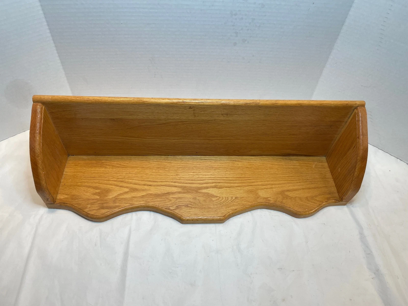 Vintage Rustic Country Oak Hard Wood Wall Shelf Primitive Decor 25"