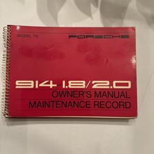 Original Model '75 Porsche 914 1.8/2.0 Owner's Manual & Maintenance Record