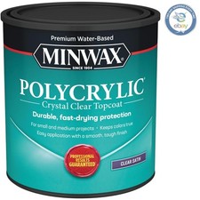 Water-Based Polycrylic Finish - 1 Quart Clear Satin for Wood Protection