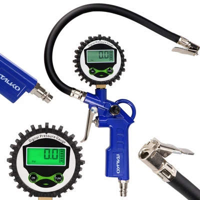 ITALKO LCD Digital Reifenfüllpistole Druckluft Reifenfüller Luftdruckprüfer Manometer