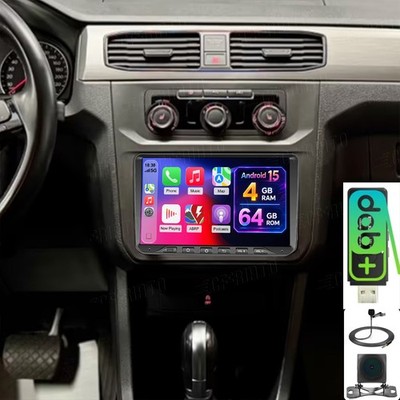 4G+64GB Android 15 Autoradio Für VW Caddy 2003-2020 Carplay Navi GPS DAB+ Kamera