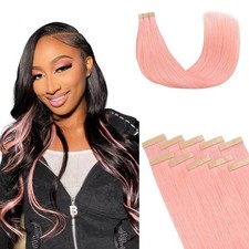 Lashey Pink Tape in Human Hair Extensions 22" 30g 10pcs Real Remy