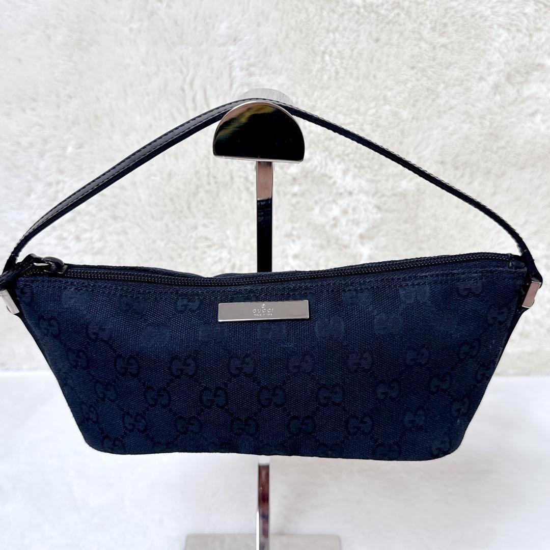 Gucci GG Monogram Canvas Leather Accessory Pouch