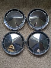 Set Of Four Oem 1960s Ford 10.5 Chrome Dog Dish Hubcaps Vgc