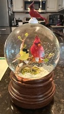 Cardinal and Chickadee Musical Water Globe