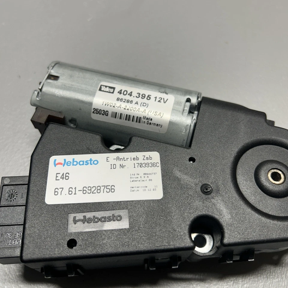 99-06 BMW 323i 325i 328i 330i 740i 750i M3 (E46 E38) MOTOR TECHO CORREDIZO ELÉCTRICO AJUSTE Foto 2 de 4