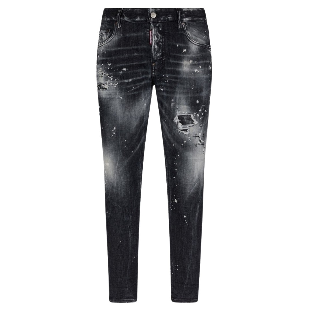 Dsquared2 Skater Jean Paint Splatter Faded Black Wash Jeans 96890₽