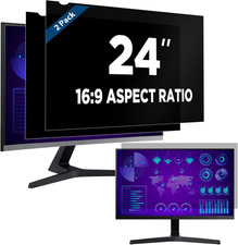 2-Pack 24 Inch Computer Privacy Screen Filter, Anti-Spy/Glare Protector Film for