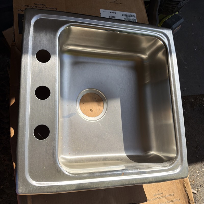 Elkay LRAD191960 Lustertone 19-1/2" Drop In Single Basin - 3 Faucet Holes