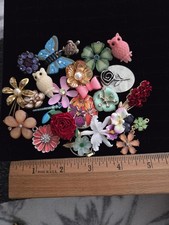 HUGE SINGLE Earrings Lot Floral For Crafting ...